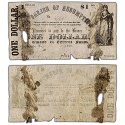 United States 1862 The Parish of Assumption $1 Note - Damaged