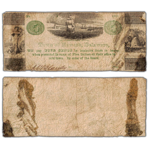 United States 1862 Town of Newark 5 Cents Note