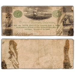 United States 1862 Town of Newark 5 Cents Note