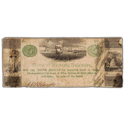 United States 1862 Town of Newark 5 Cents Note