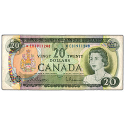 $20 1969 Bank of Canada Note *EB Replacement Prefix BC-50aA - Circulated