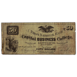 Untied States 1861 Capitol Business College $50 Note