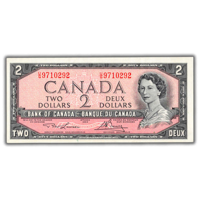 SOLD $2 1954 Bank of Canada Note Lawson-Bouey U/G Prefix BC-38d - EF+