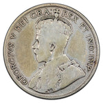 Canada 1932 50 Cents Half Dollar Silver Coin - Cleaned