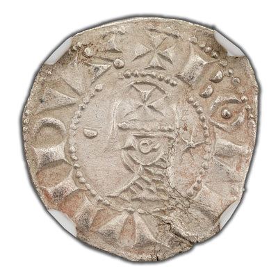 SOLD Crusader States Antioch 1202-1232 Bohemond IV AR Denier Coin - NGC AU