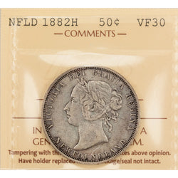 Newfoundland 1882-H 50 Cents Silver Coin - VF-30