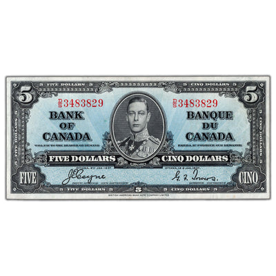$5 1937 Bank of Canada Note Coyne-Towers D/S Prefix BC-23c - EF