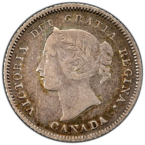 SOLD Canada 1882-H 5 Five Cents Silver Coin - Fine +