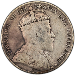 SOLD Canada 1908 50c Half Dollar Silver Coin - VG-10