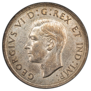 SOLD Canada 1937 2xHP $1 Silver Dollar Coin - Almost Uncirculated