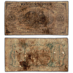 United States 1867-75 Citron Balsam 25 Cents Note - Filler (stained/tear)