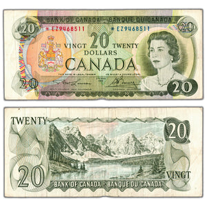 SOLD $20 1969 Bank of Canada Note *EZ Replacement Prefix BC-50bA - Small Pinholes