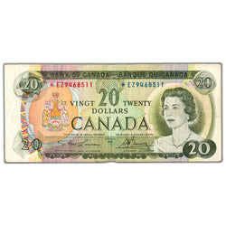 $20 1969 Bank of Canada Note *EZ Replacement Prefix BC-50bA - Small Pinholes