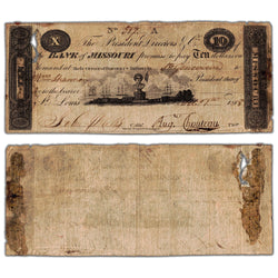 United States 1818 Bank of Missouri $10 MO-30UNL - Damaged