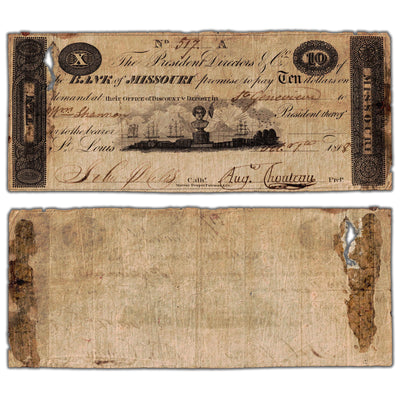 SOLD United States 1818 Bank of Missouri $10 MO-30UNL - Damaged