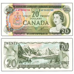 $20 1969 Bank of Canada Note *WF Replacement Prefix BC-50bA - AU/UNC