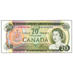 $20 1969 Bank of Canada Note *WF Replacement Prefix BC-50bA - AU/UNC
