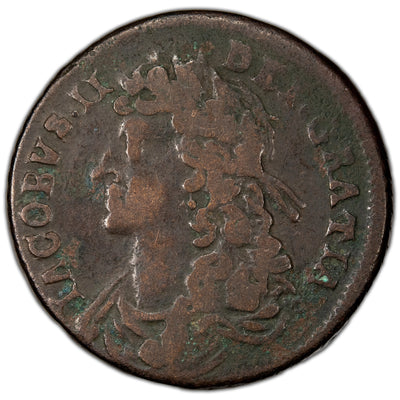 Ireland 1686 1/2d Half Penny Coin S-6576