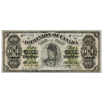 SOLD $1 1878 Dominion of Canada Note Payable at Montreal DC-8e-iii-O - Trimmed