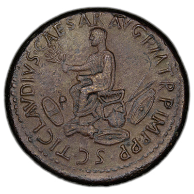 Ancient Rome Imperial AD 41-42 Nero Claudius Drusus struck under Claudius AE Sestertius