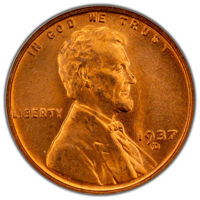 United States 1937-D One Lincoln Wheat Cent Coin - NGC MS-67 Red