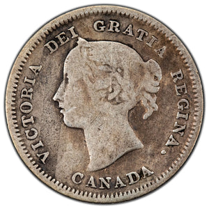SOLD Canada 1883-H Obverse #5 5 Five Cents Silver Coin - Very Good