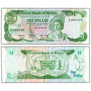 SOLD Belize 1987 $1 One Dollar Note P #46c - VF