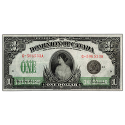 $1 1917 Dominion of Canada Note Seal Only Series G DC-23 - VF