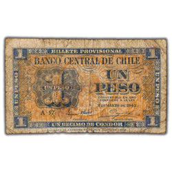 Chile 1943 1 One Peso Note P #90a - Circulated