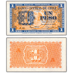 Chile 1943 1 One Peso Note P #90a - Uncirculated