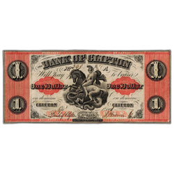 $1 1861 Bank of Clifton Canada Chartered Note with Overprint #125-12-04 - VF