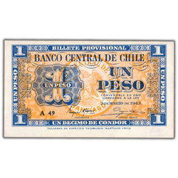 Chile 1943 1 One Peso Note P #90a - Uncirculated