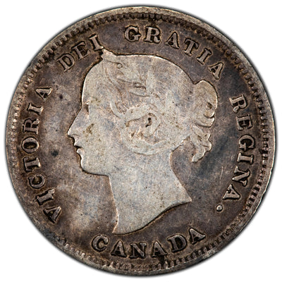 Canada 1893 5 Cents Silver Coin - Fine