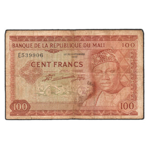 Mali 1960 100 Francs Note P-2