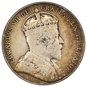 SOLD Canada 1910 Victorian Leaves 50 Cents Half Dollar Silver Coin - Fine