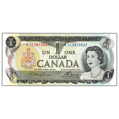 $1 1973 Bank of Canada Note *IL Replacement Prefix BC-46aA - UNC