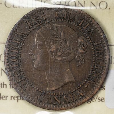 SOLD Canada 1859 DP N9 #2 1 Large Cent Coin - ICCS VF-30