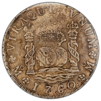 Mexico 1760-Mo MM 8 Reales Silver Coin Calico-346 - PCGS XF Detail