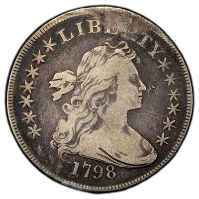 SOLD United States 1798 $1 Draped Bust Silver Dollar - Damaged / Plugged Hole