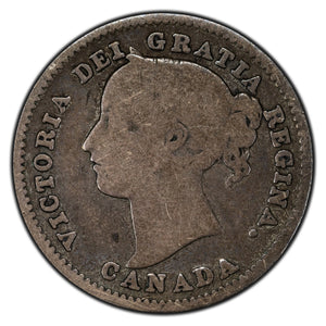 SOLD Canada 1885 Obverse 4 10 Cents Dime Silver Coin - G/VG