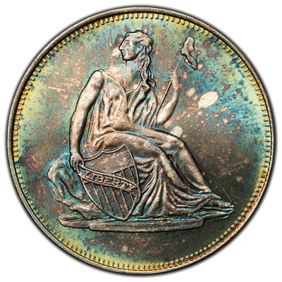 SOLD Seated Liberty 1oz .999 Fine Silver Round - Gorgeous Toning!