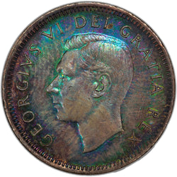 SOLD Canada 1949 'A' Off Denticle 1 Small Cent Coin - Pretty Toning