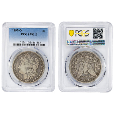 SOLD United States 1893-O $1 Morgan Silver Dollar Coin - PCGS VG-10