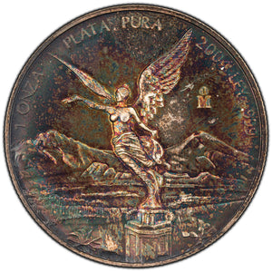SOLD Mexico 2004 1oz Libertad .999 Fine Silver Coin  - Toned
