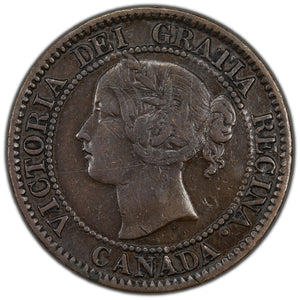 SOLD Canada 1859 Wide 9/8 1 Large Cent Coin - F-15 (scratches)