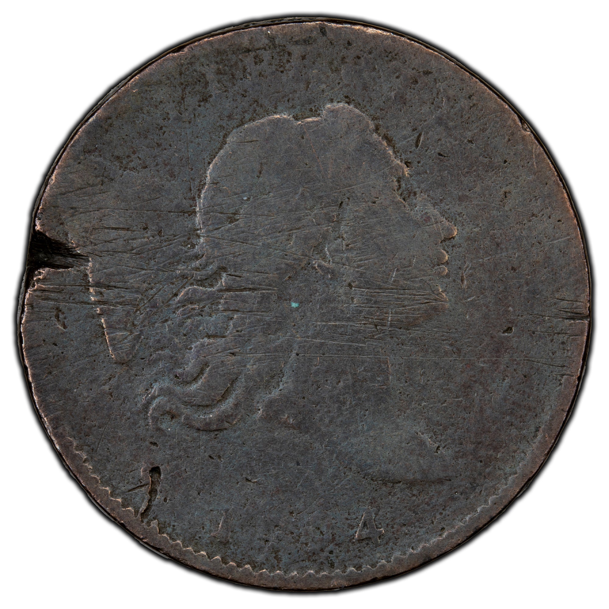 SOLD United States 1794 Normal Head Liberty Cap Half Cent Coin - Damag ...
