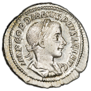 SOLD Ancient Rome Imperial AD 241-3 Gordian III AR Denarius RIC 113
