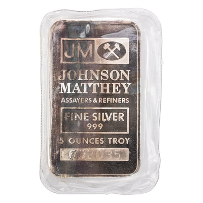 SOLD Johnson Matthey JM TD Bank 5oz .999 Fine Silver Bar - Sealed