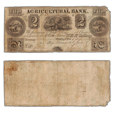 SOLD $2 1834 The Agricultural Bank Canada Chartered Note #20-10-06