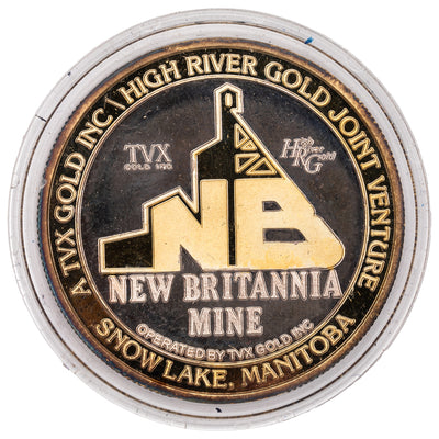 New Britannia Mine 1995 1oz .999 Fine Silver Round - Serial #1 on Edge